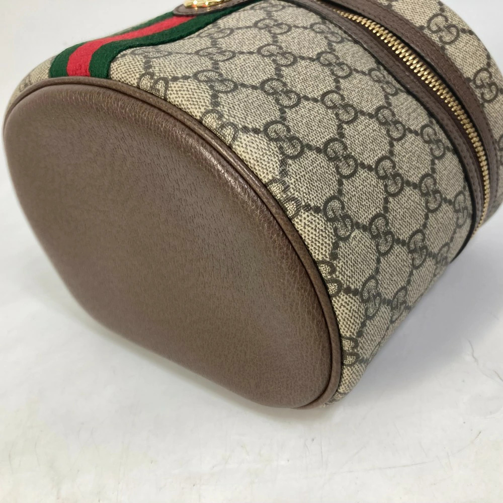 Gucci Ophidia Handbag Case Cosmetic GG Sherry Bag Mirror Vanity Beige Supreme - Picture 8 of 15
